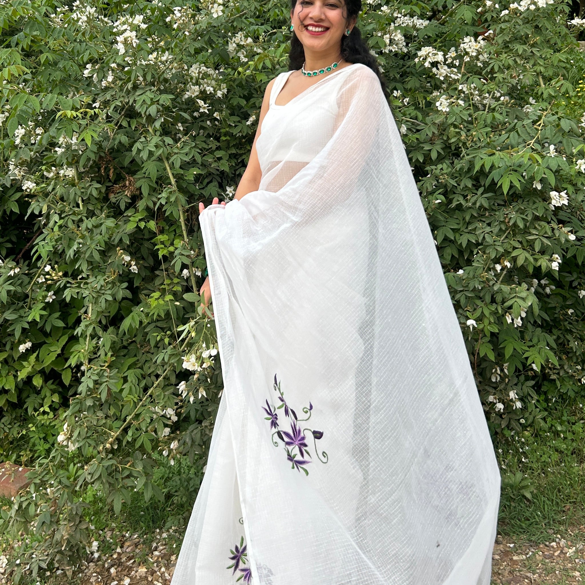 Devkali Purple floral Saree