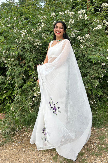 Devkali Purple floral Saree