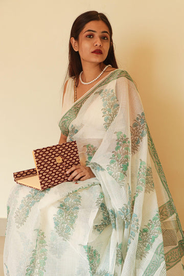 Evergreen printed Kota saree - Bagh- Gulmohar