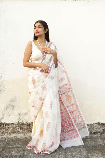 Evergreen printed Kota saree - Bagh- Kairi