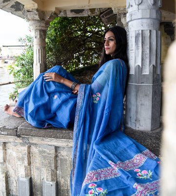 Evergreen kota cotton embroidery dKota saree - Bagh - Nishika