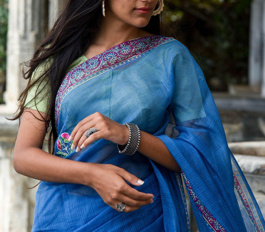 Evergreen kota cotton embroidery dKota saree - Bagh - Nishika