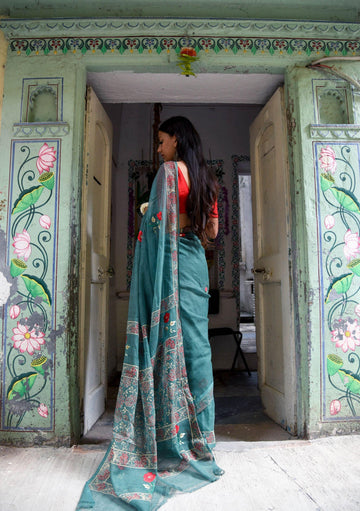 Evergreen kota cotton embroidery dKota saree - Bagh - Togor