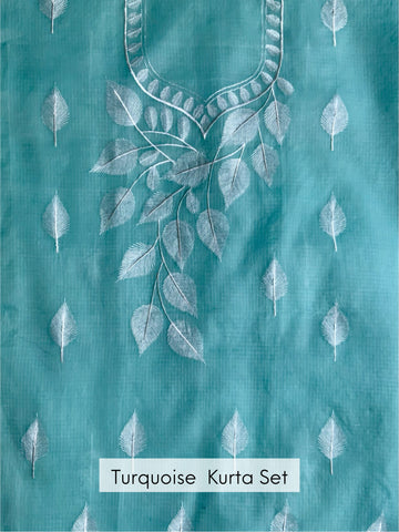 Acacia Turquoise Unstitched Kurta Material