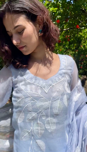 Acacia Cloud Unstitched Kurta Material