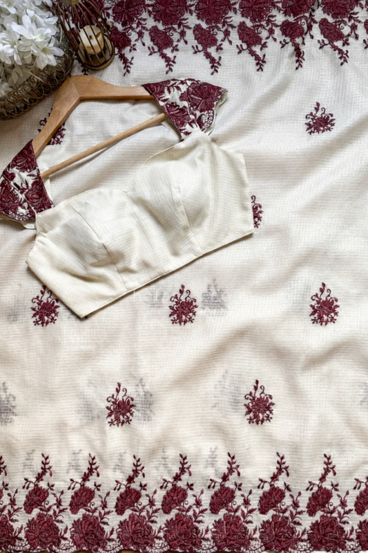 Royal Bloom Border Embroidered Saree