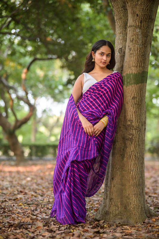 Leheriya cotton sarees - Aira - Kangan