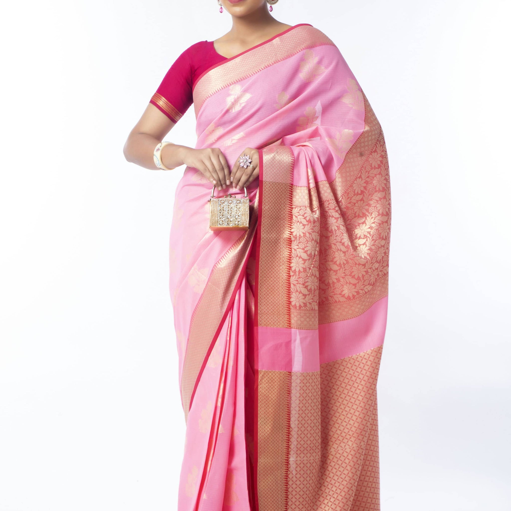 Nitara Pink Kota Silk Saree