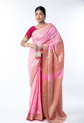 Nitara Pink Kota Silk Saree