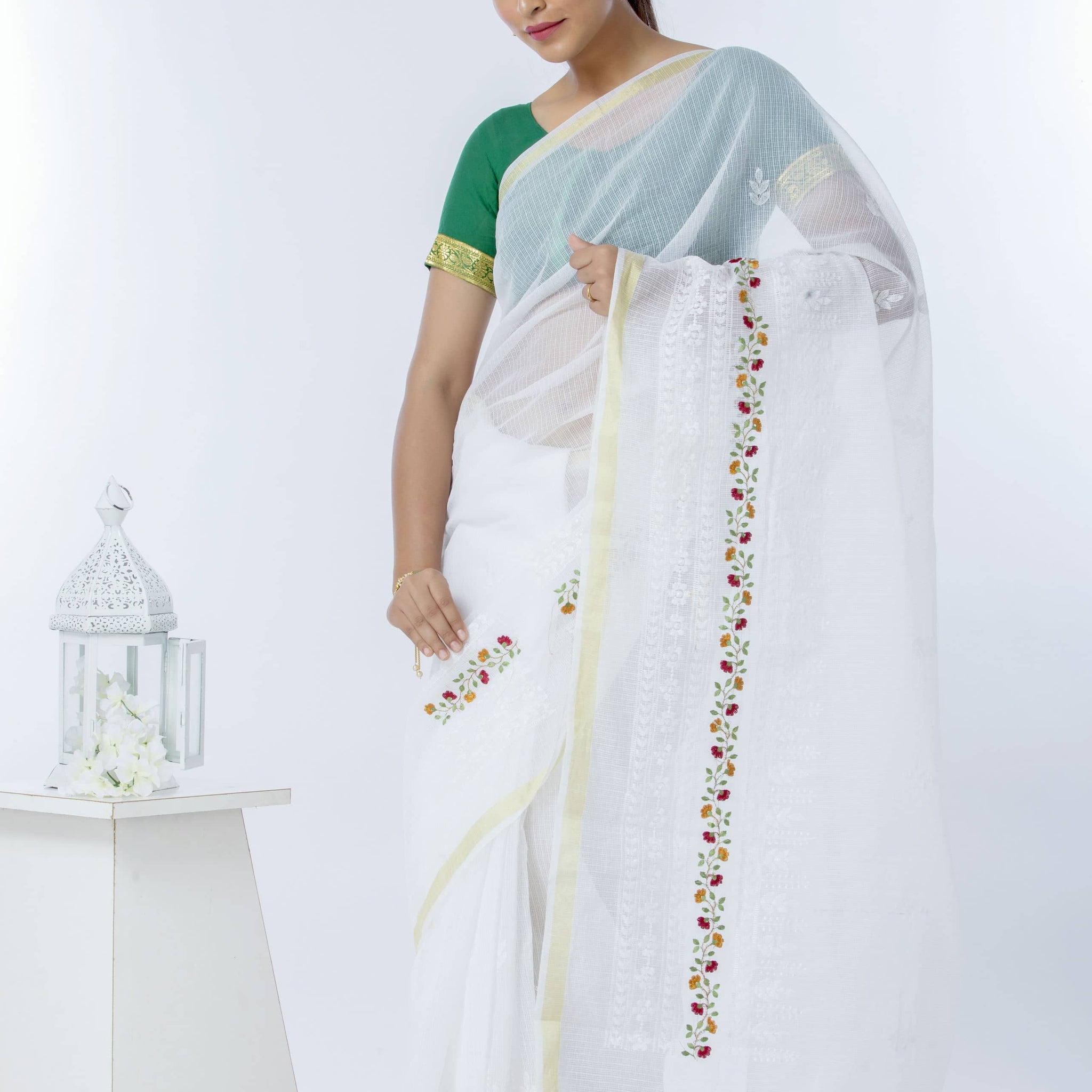 Devkali Border Work Saree