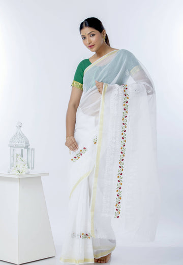 Devkali Border Work Saree